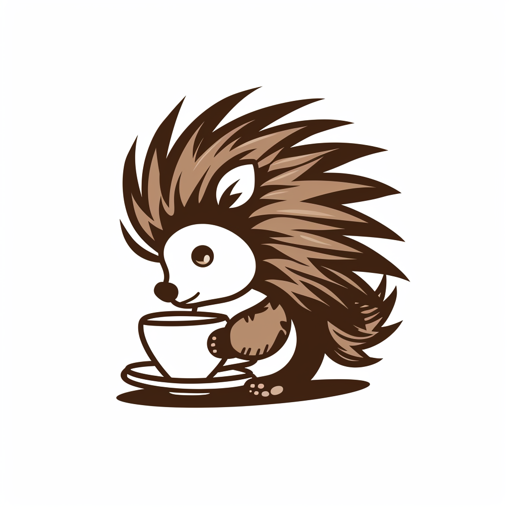 Porcupine coffee shop logo design