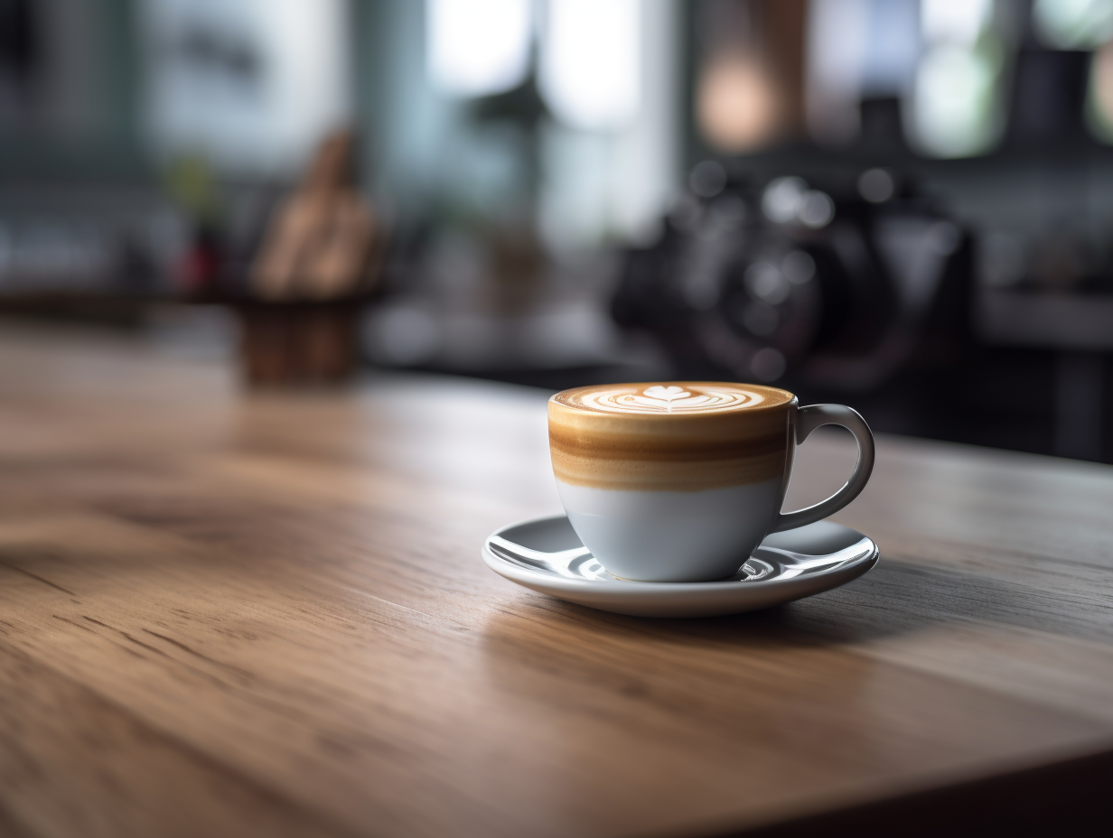 Coffee cup with beautiful latte art