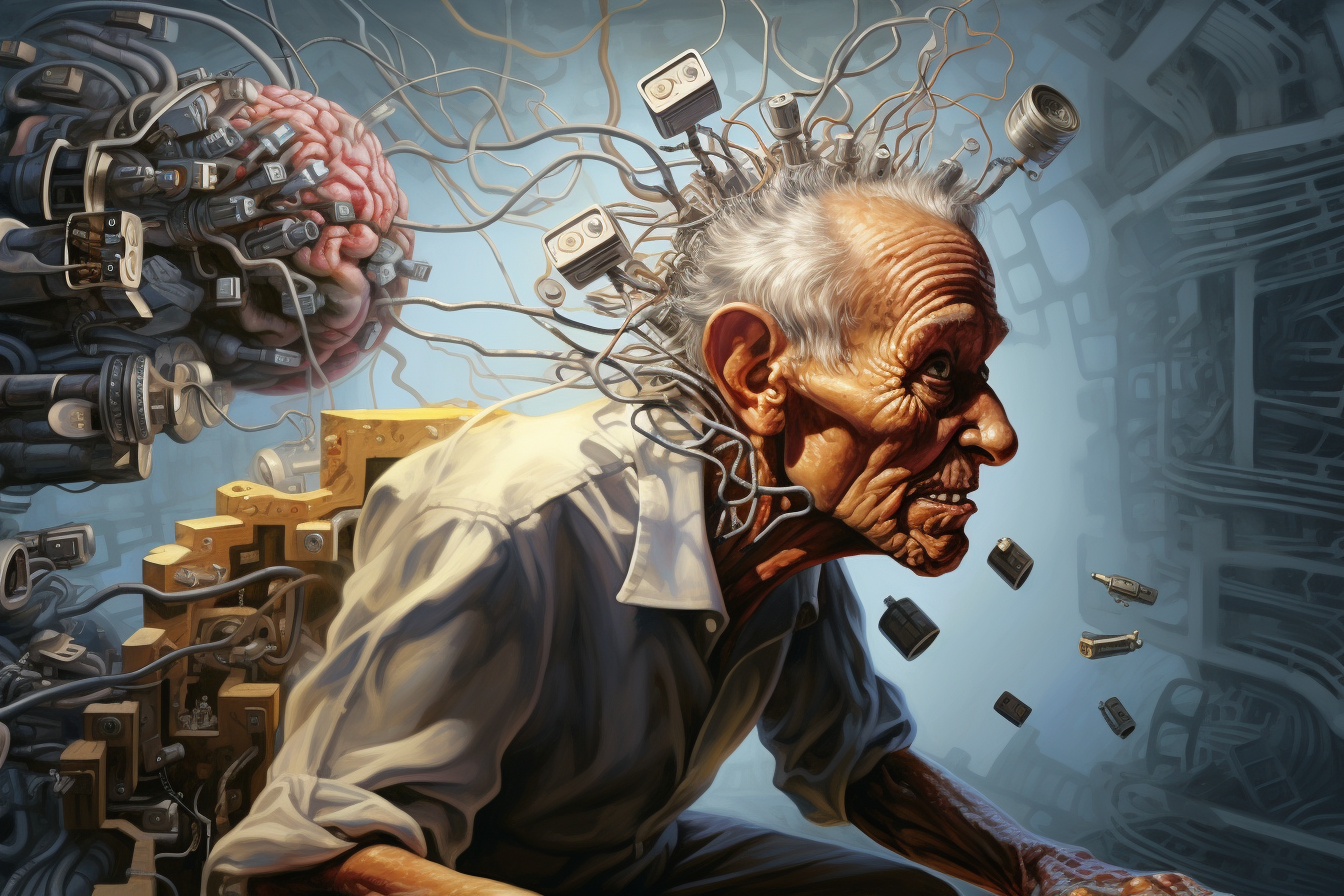 Illustration representing cognitive decline in seniors