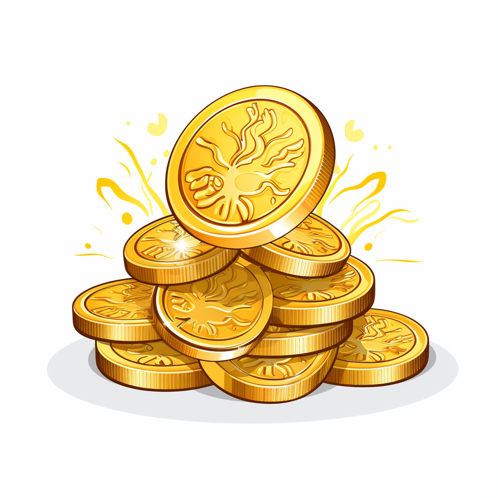 Stroke of golden coins icon vector illustration