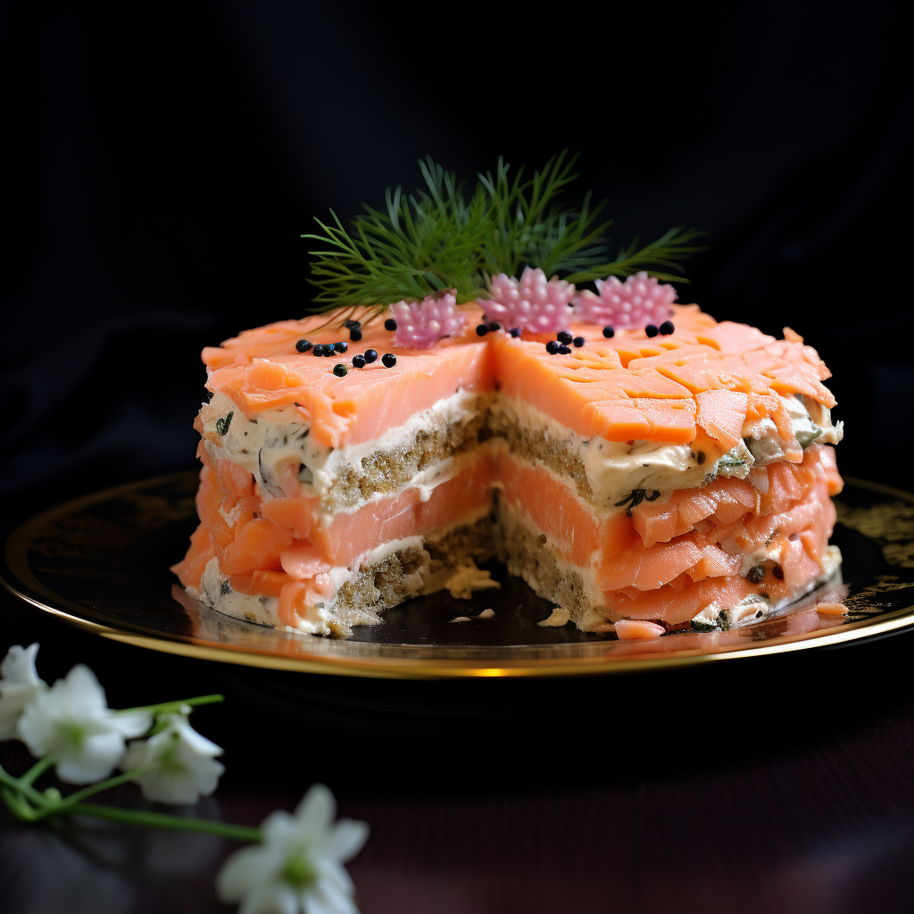 Savory cold salmon cake dish