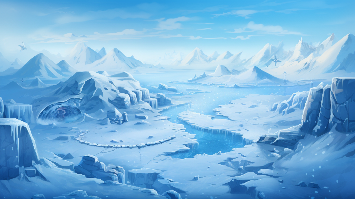 Beautiful Winter Wonderland Cartoon Illustration