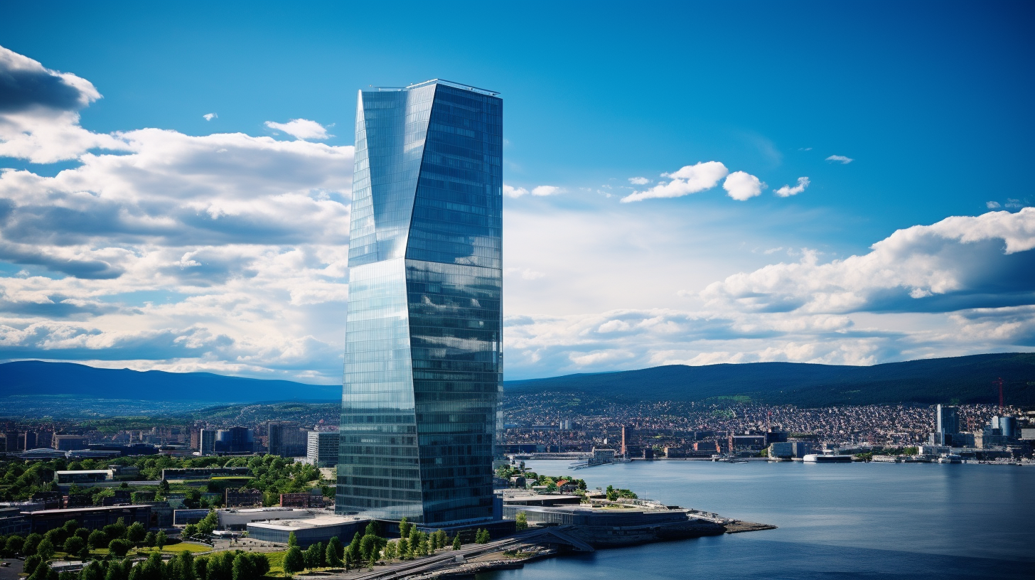 Collapse-threatened office building in Oslo