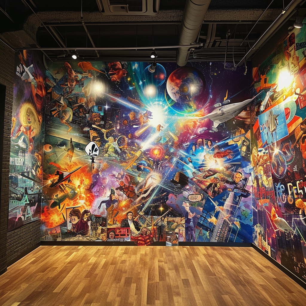 collective images blowing away 3d mural