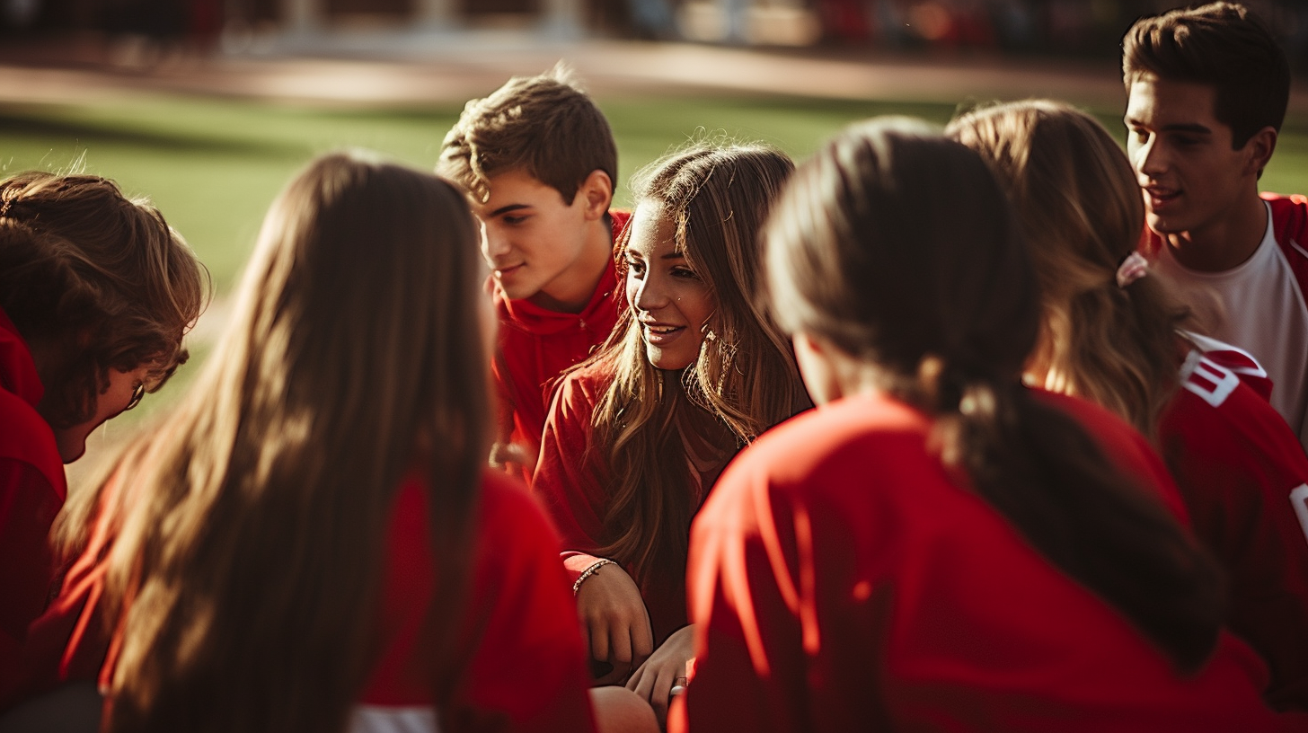 Close-up photo of college students socializing