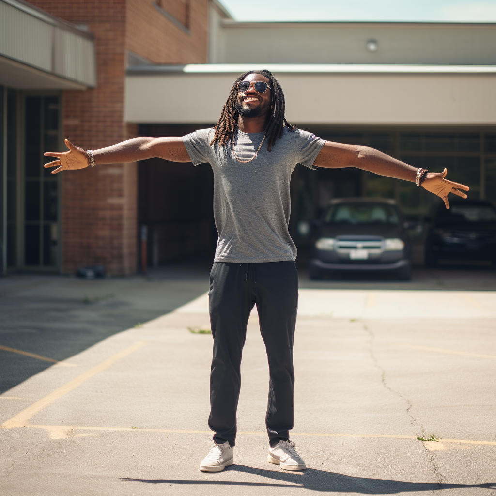 College-aged black man with long hair