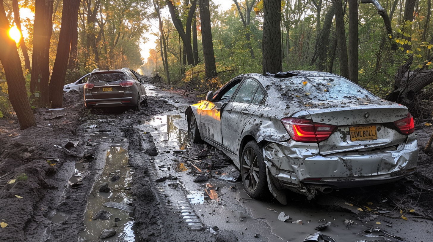 Sedan and Station Wagon Collision