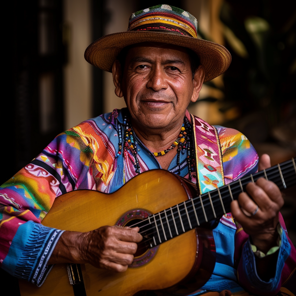 Colombian Carranga Music Ruana Hat Guitar