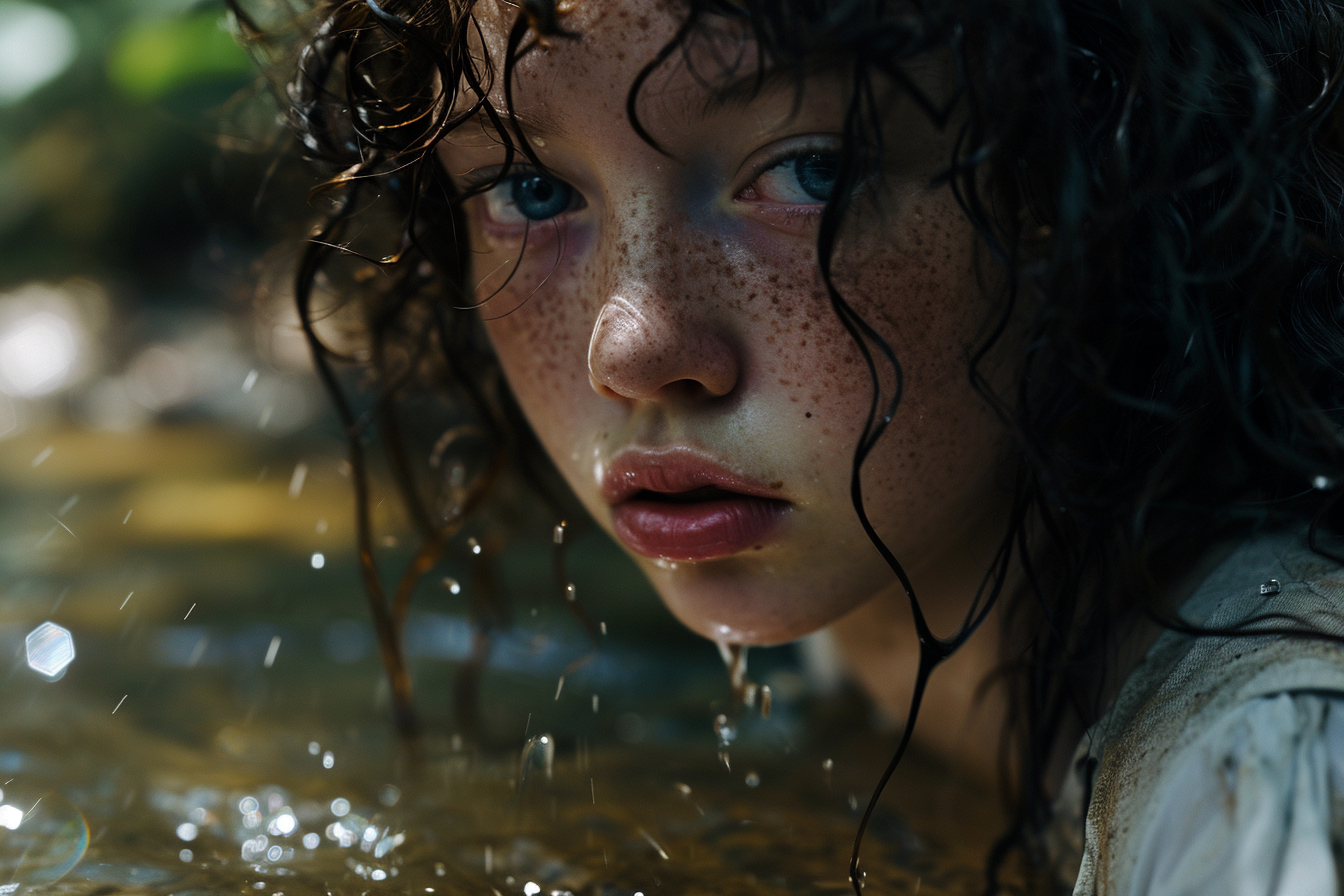 Beautiful Colombian girl with curly hair and freckles