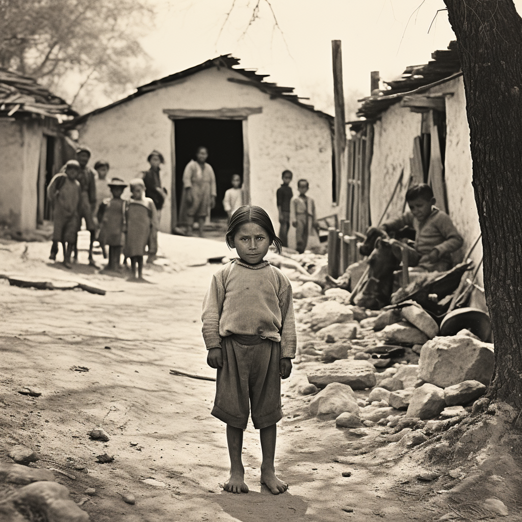 Black and white photo of a colonial San Antonio jacal