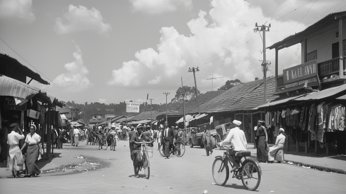 Colonial City Scene Uganda Protectorate