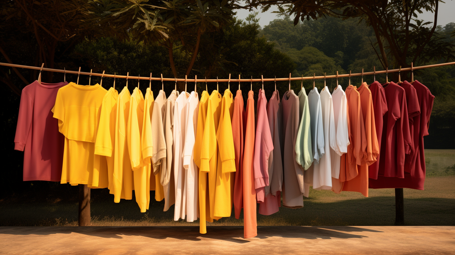 Colorful clothes hanging outdoors