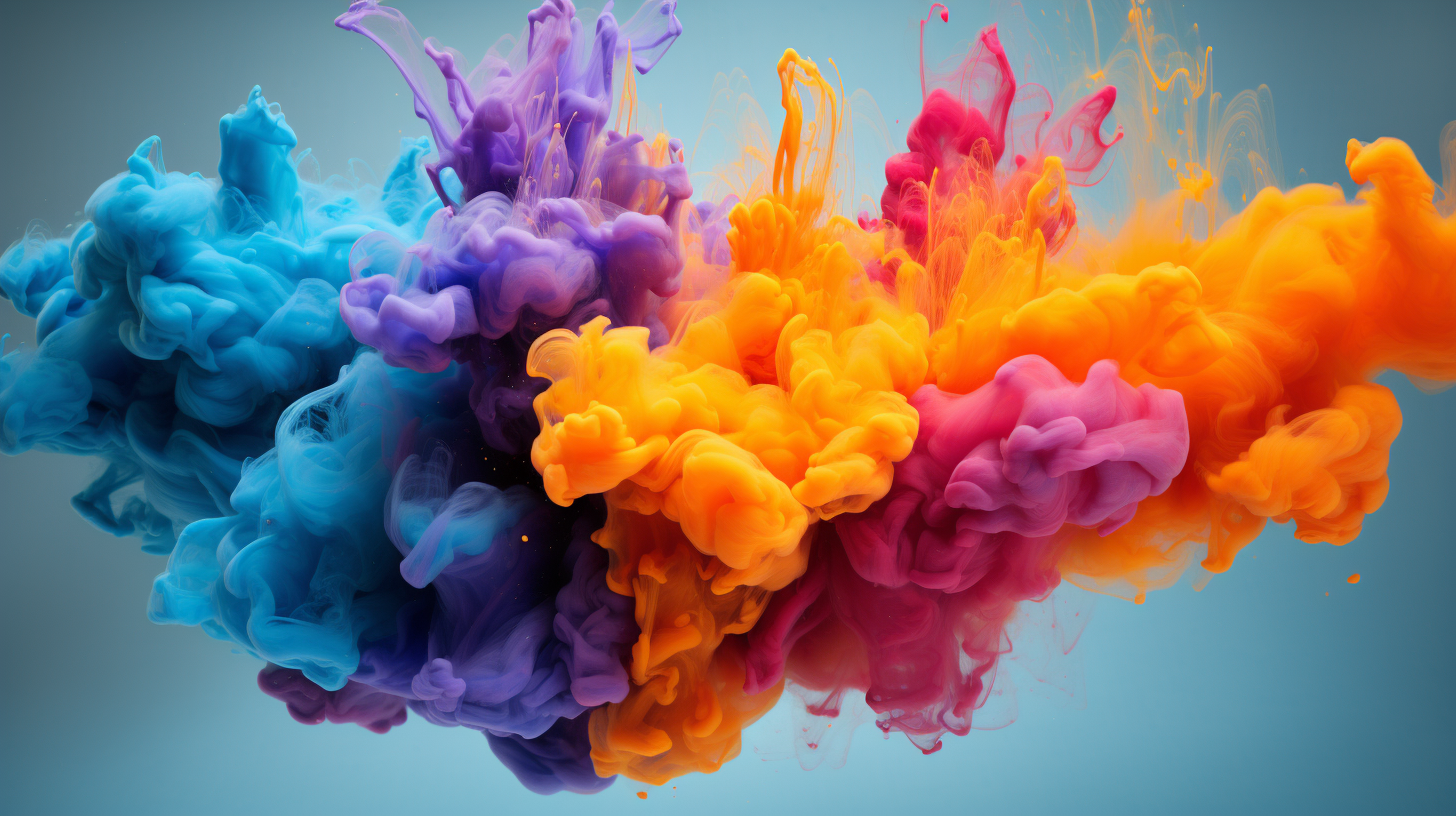 Colorful cloud splash in action