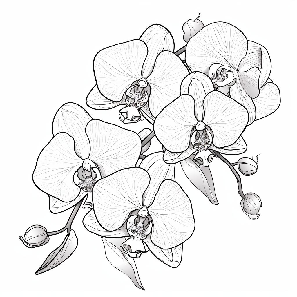 vibrant orchid coloring outlines