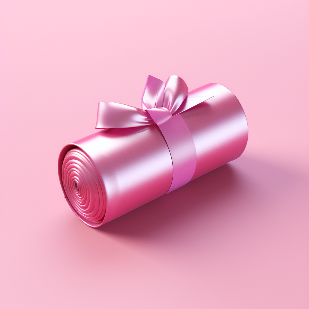 Colorful gift wrap on pink background