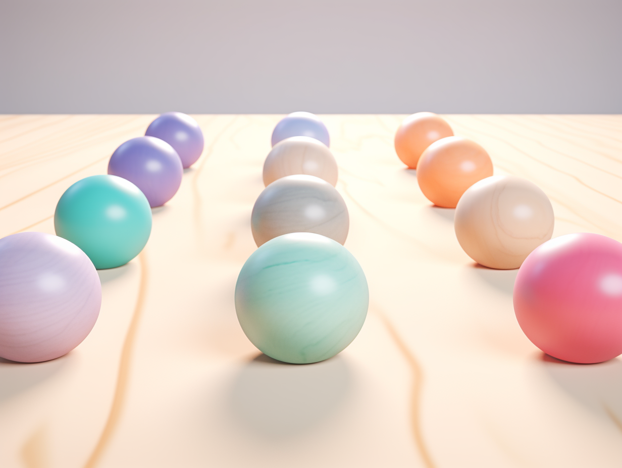 Various Colored Marbles on Table