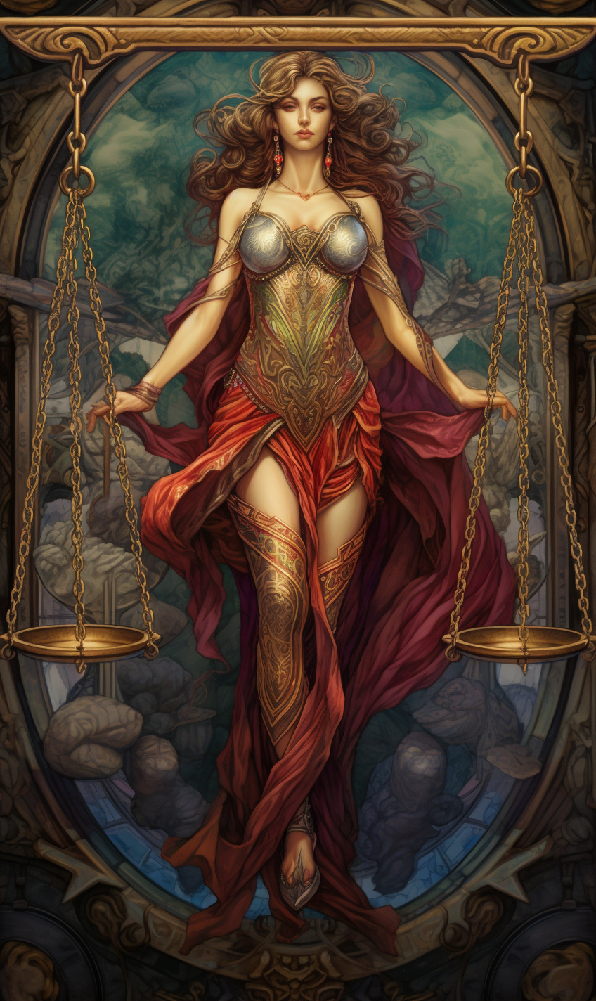 Colorful Justice Tarot Fantasy Art