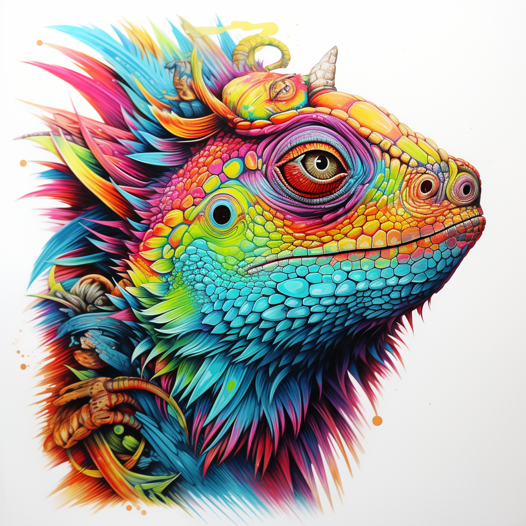 Vibrant animal graffiti artwork