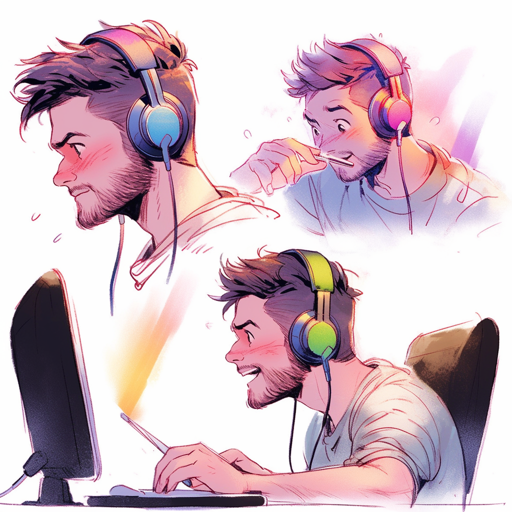 Gay male Twitch streamer sketch