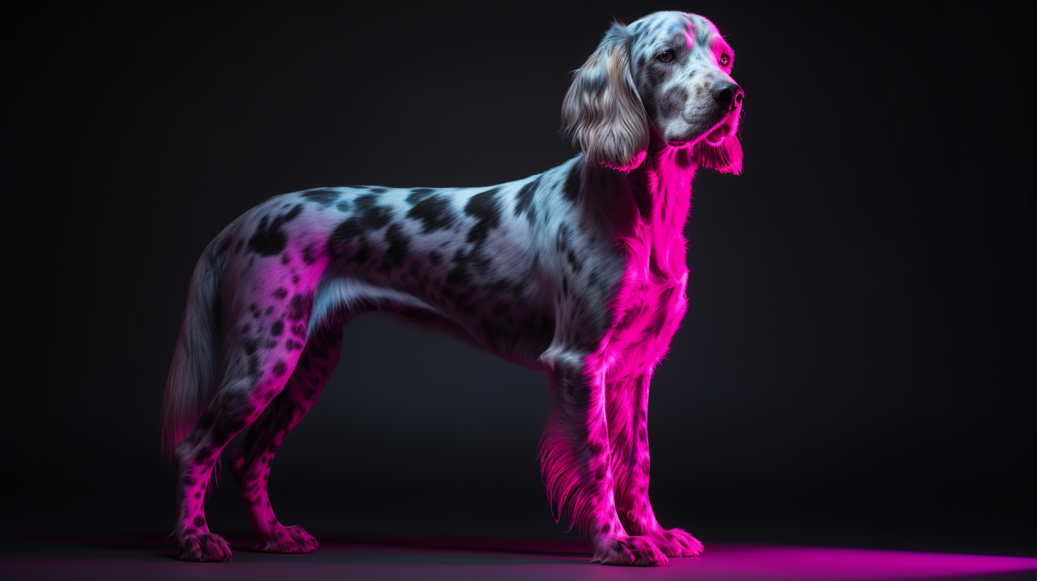 English Setter with Colored Square Body