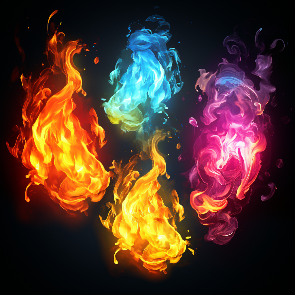 Mesmerizing Flames in Various Hues