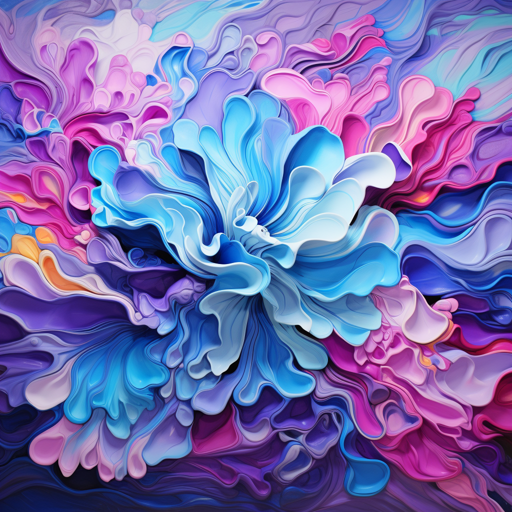 Intricate patterns of vibrant 3D artwork