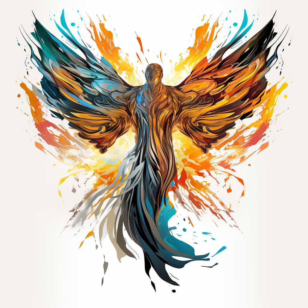 Colorful abstract angel t-shirt