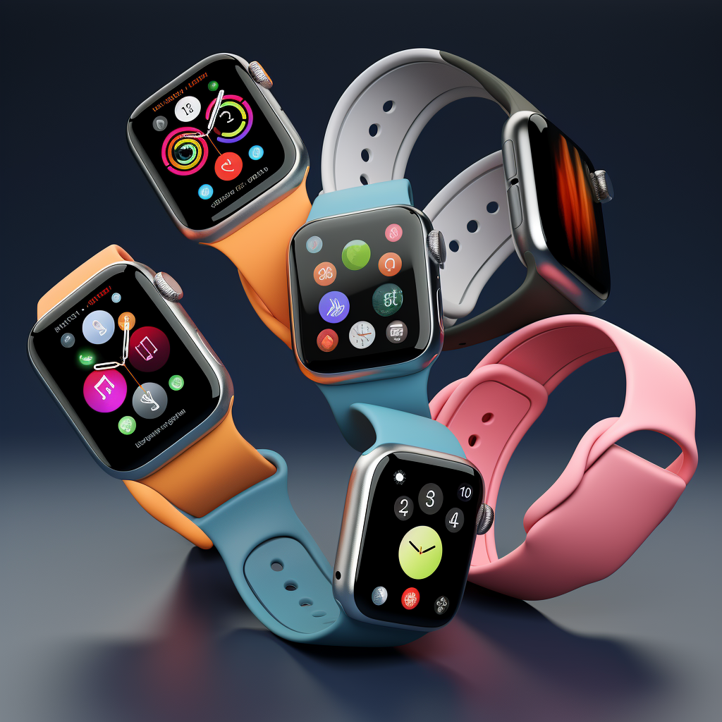 Variety of Apple Watches in Different Colors