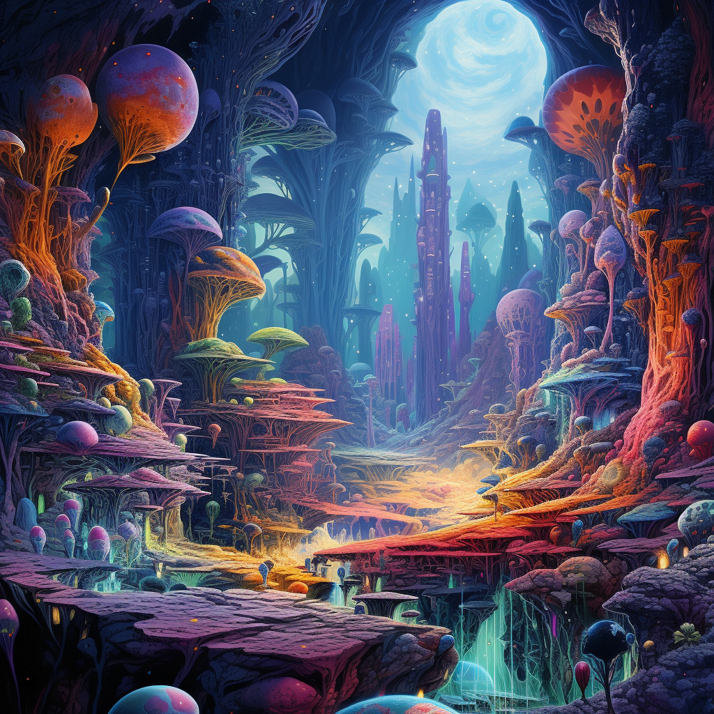 Colorful art scenery worlds