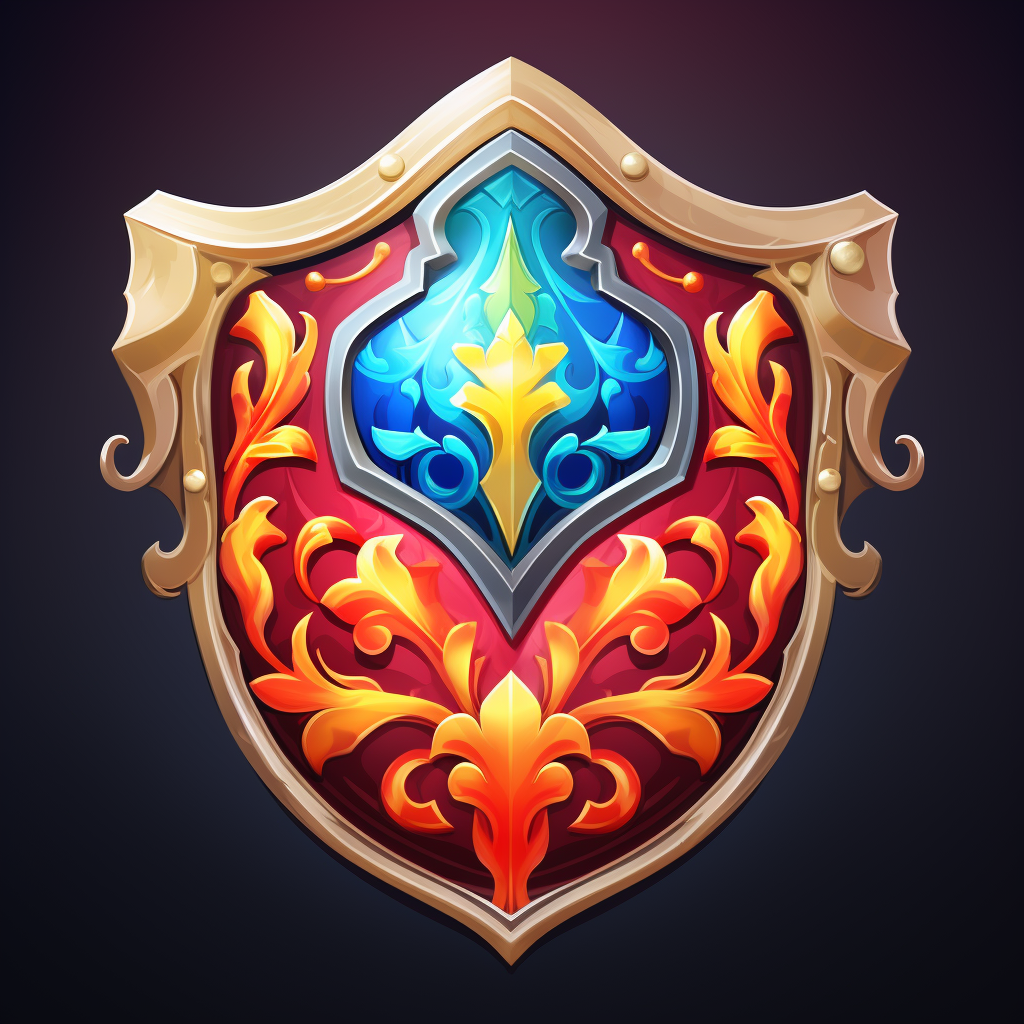 Colorful badge shield for achievement