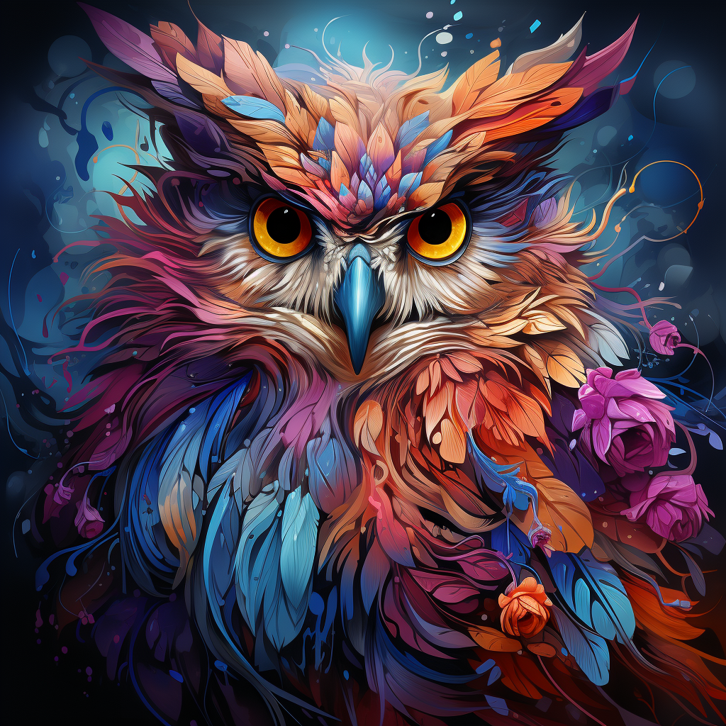 Beautiful artistic owl without background