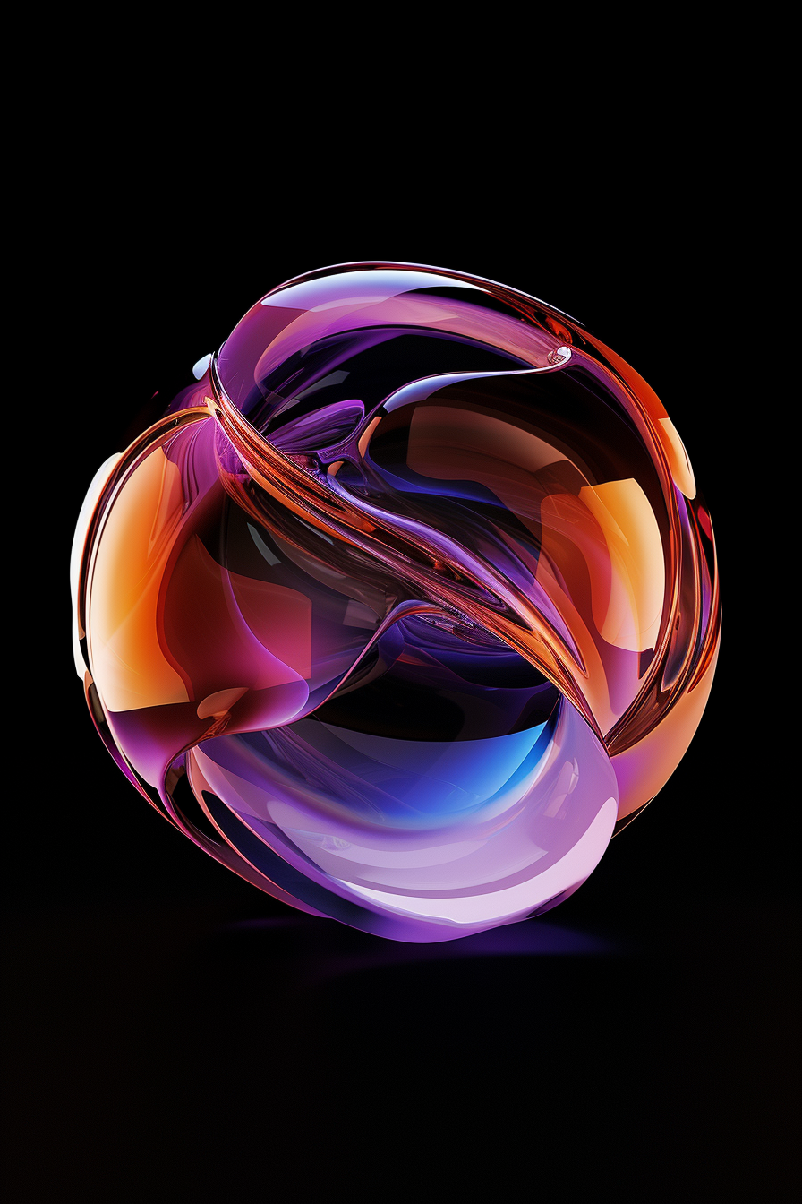 Abstract biomorphic sphere in vibrant colors