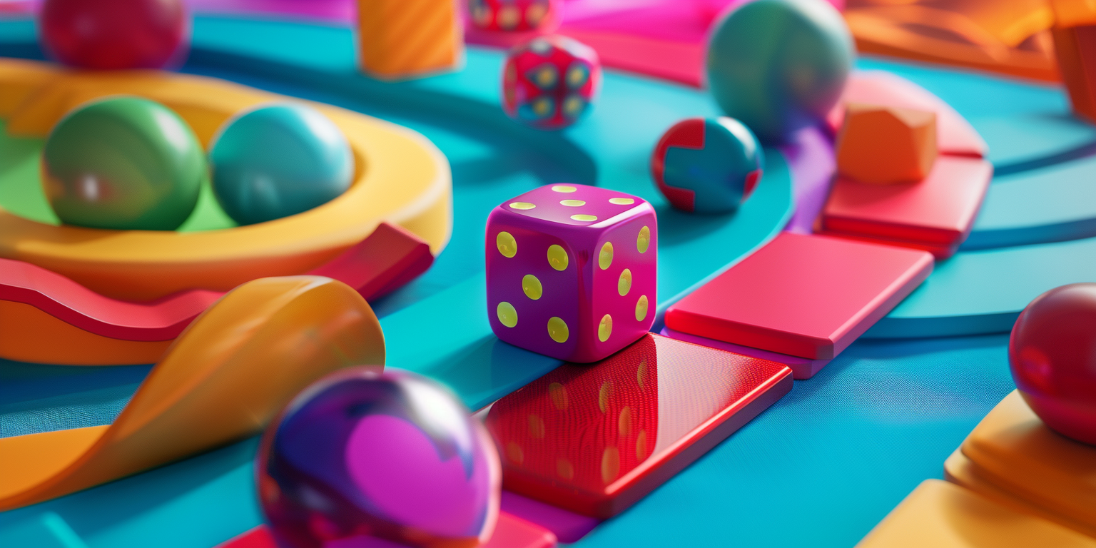 Colorful board game ad image