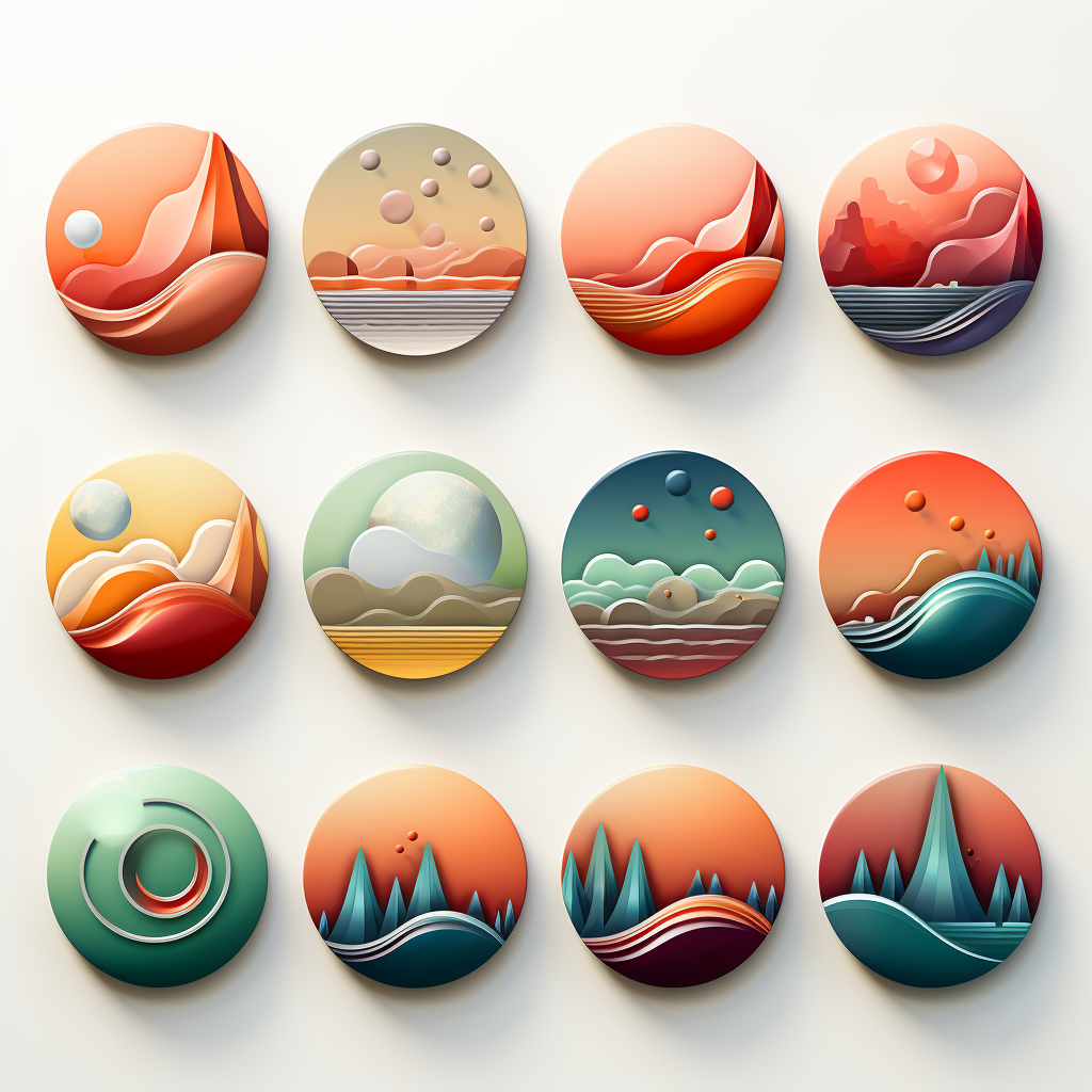 Colorful calming price icons