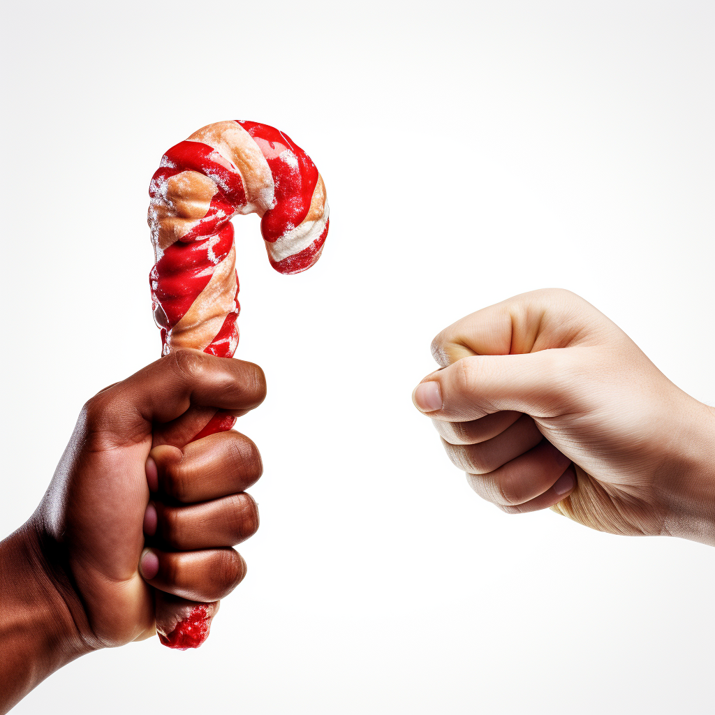 Tasty candy cane and dutch frikandel