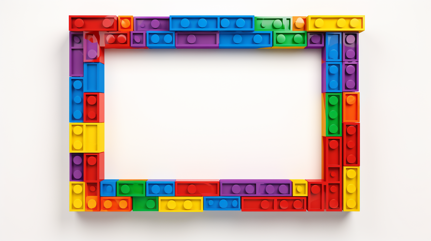 Colorful cartoon brick picture frame