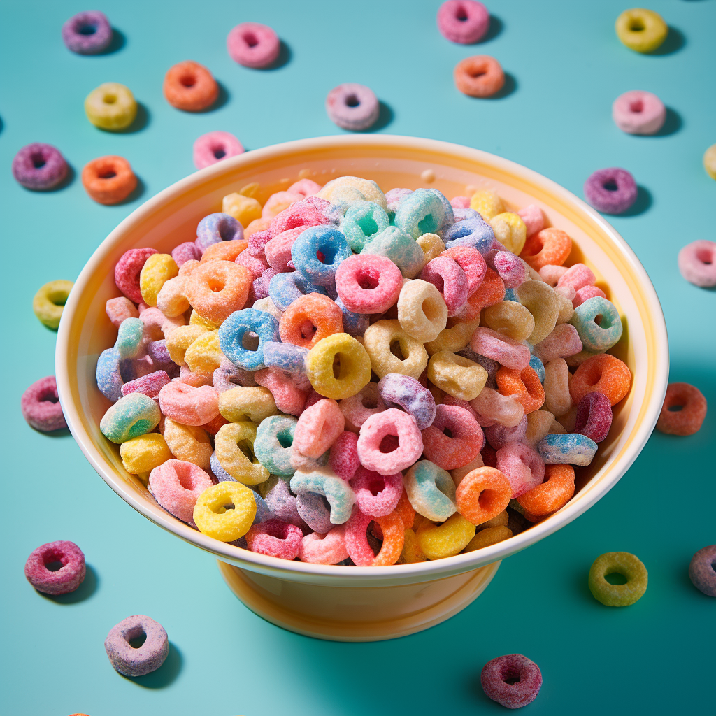 Colorful cereal box showcasing vibrant design