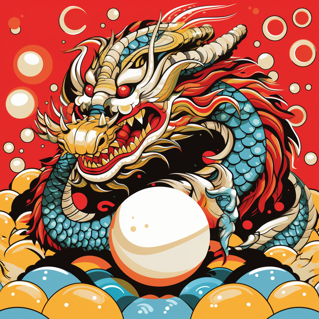 Colorful Chinese Dragon with Ball