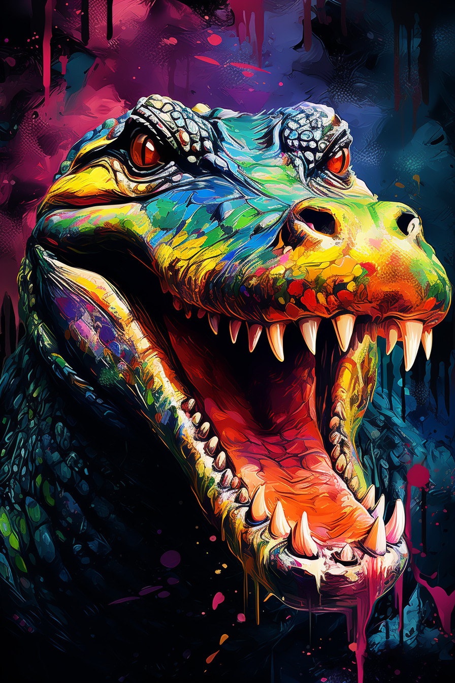 Eye-catching crocodile poster design