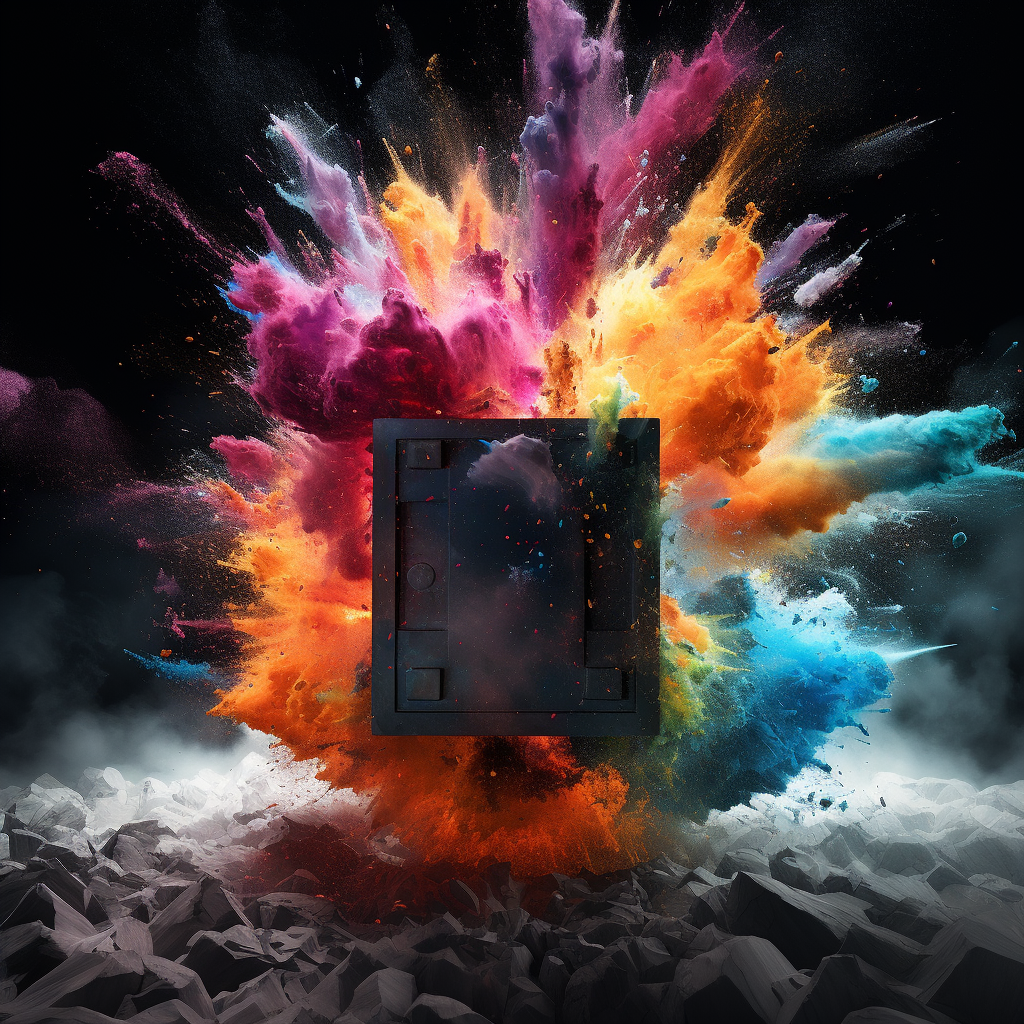 Colorful cube explosion image