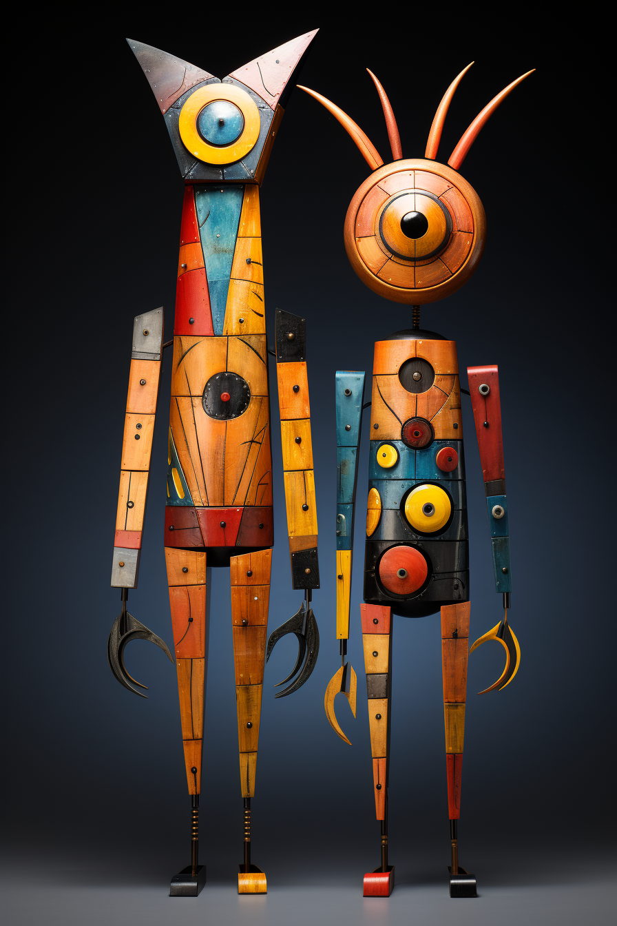 Colorful Cubist Alien Creatures