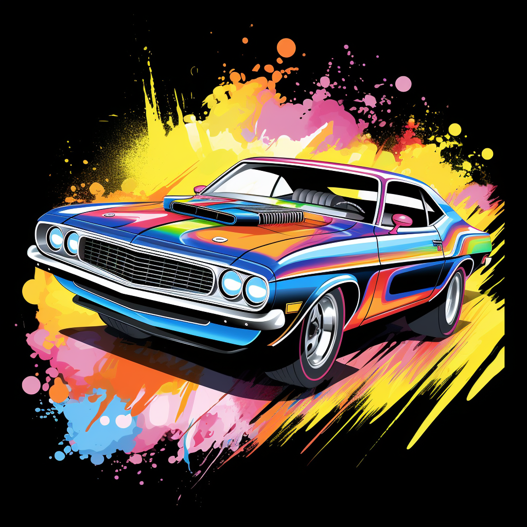 Colorful drag racing car illustration