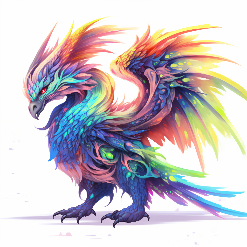 Colorful dragon with big eyes