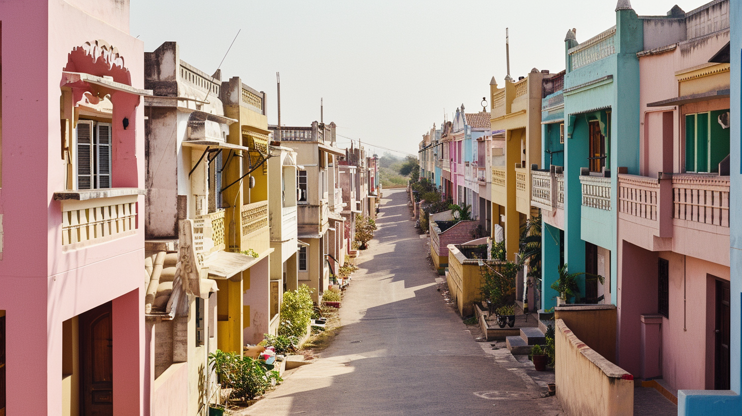 Colorful blend of traditional and modern architecture in Jaipur