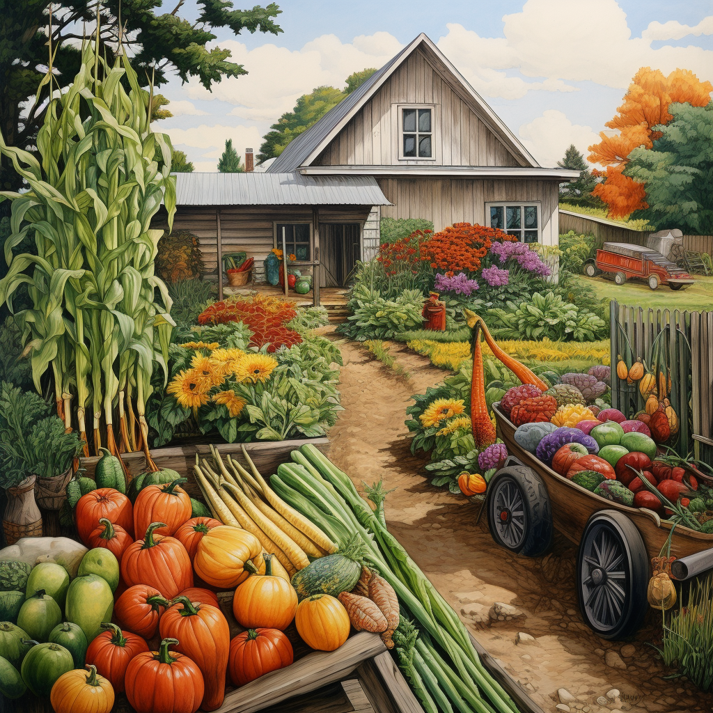 Fresh and Colorful Farm Vegetables