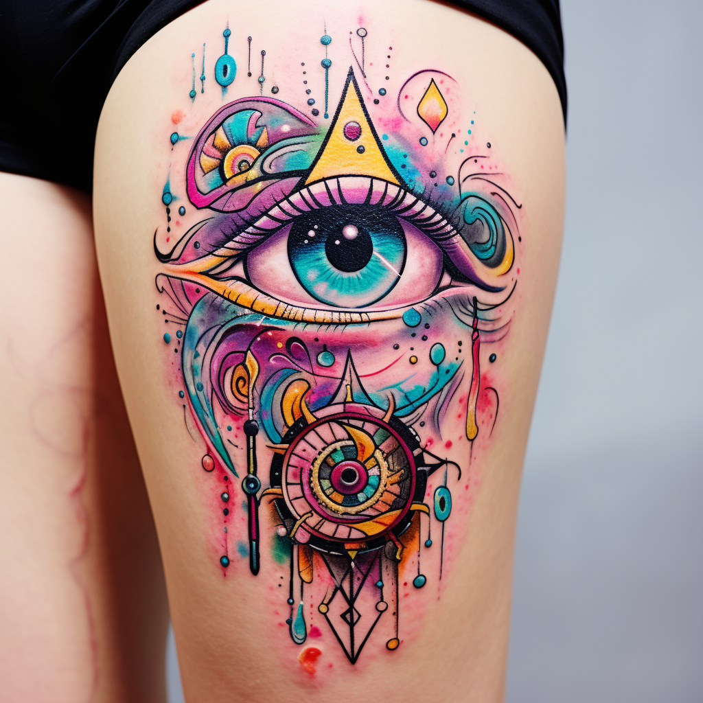 Beautiful knee tattoo art