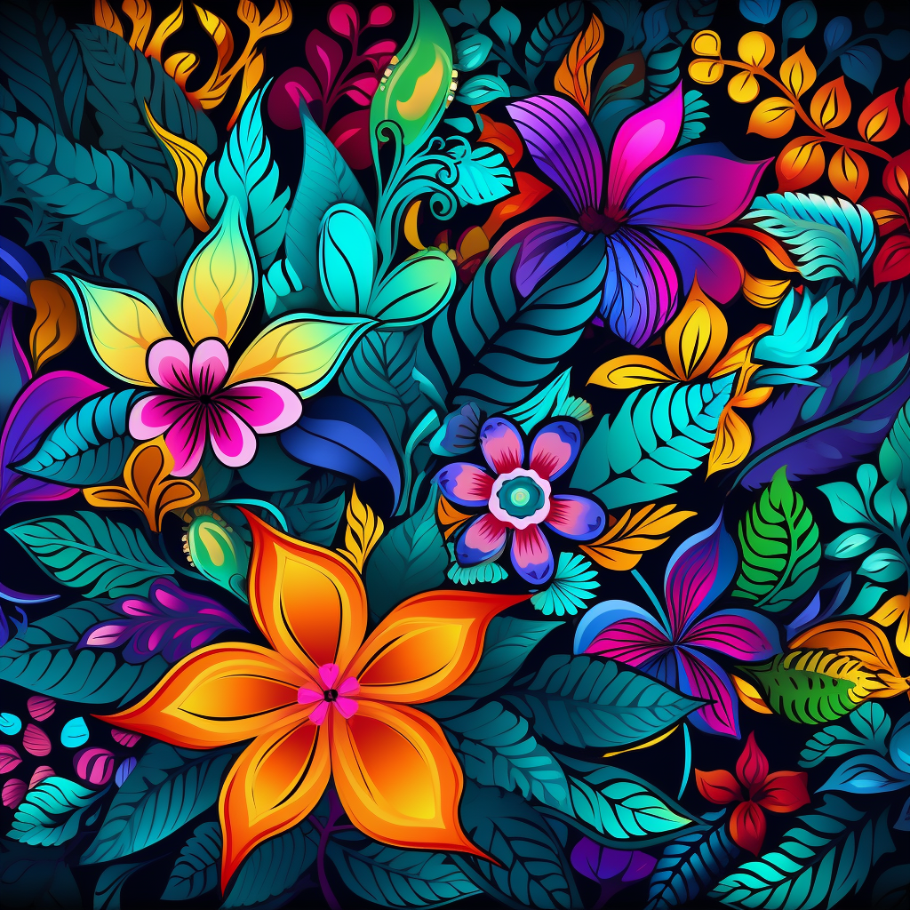 Colorful floral pattern for shirt prints