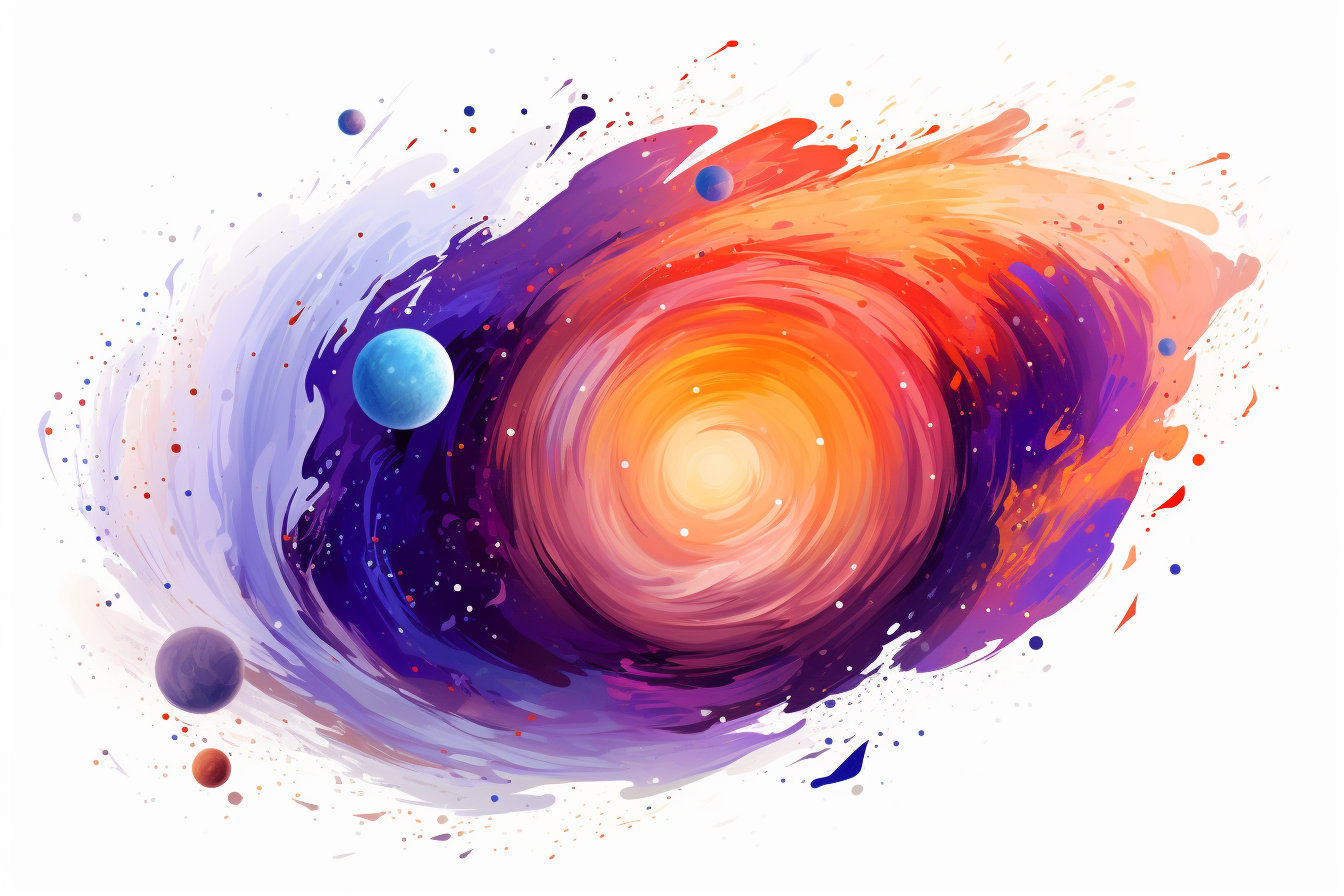 Vibrant galaxy cartoon art