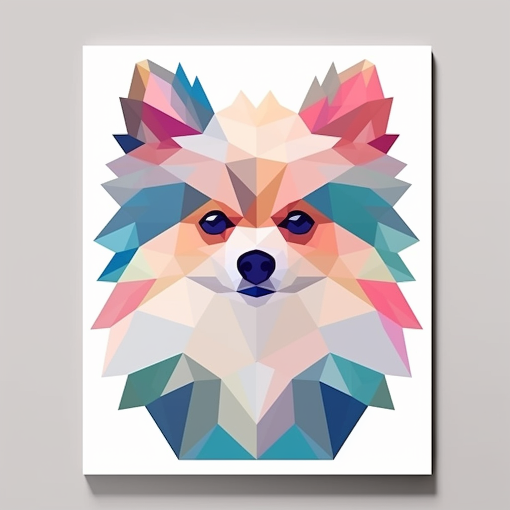 Colorful geometric pomeranian print