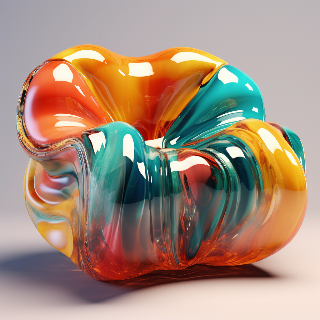 Hyper-realistic colorful glass armchair in room  ?